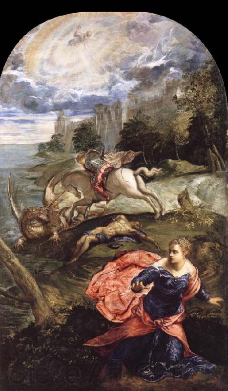 TINTORETTO, Jacopo Saint George,The Princess and the Dragon Spain oil painting art